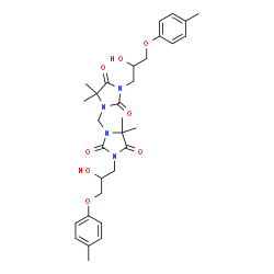 ChemSpider 2D Image | 1,1'-Methylenebis{3-[2-hydroxy-3-(4-methylphenoxy)propyl]-5,5-dimethyl-2,4-imidazolidinedione} | C31H40N4O8