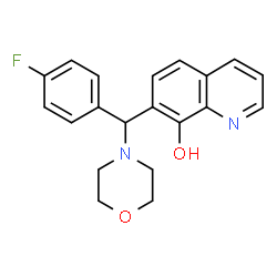 ChemSpider 2D Image | 7-[(4-Fluorophenyl)(4-morpholinyl)methyl]-8-quinolinol | C20H19FN2O2
