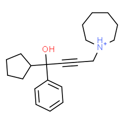 ChemSpider 2D Image | 1-(4-Cyclopentyl-4-hydroxy-4-phenyl-2-butyn-1-yl)azepanium | C21H30NO