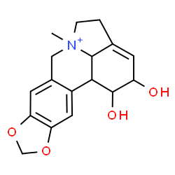 ChemSpider 2D Image | 1,2-Dihydroxy-6-methyl-2,4,5,7,12b,12c-hexahydro-1H-[1,3]dioxolo[4,5-j]pyrrolo[3,2,1-de]phenanthridin-6-ium | C17H20NO4