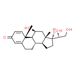 ChemSpider 2D Image | (11beta,20S)-11,17,20,21-Tetrahydroxypregna-1,4-dien-3-one | C21H30O5