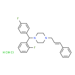 ChemSpider 2D Image | 1-[(2-Fluorophenyl)(4-fluorophenyl)methyl]-4-[(2E)-3-phenyl-2-propen-1-yl]piperazine dihydrochloride | C26H28Cl2F2N2