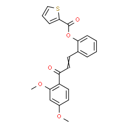 ChemSpider 2D Image | 2-[3-(2,4-Dimethoxyphenyl)-3-oxo-1-propen-1-yl]phenyl 2-thiophenecarboxylate | C22H18O5S
