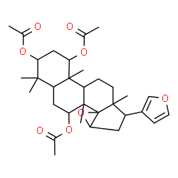 ChemSpider 2D Image | 17-(3-Furyl)-4,4,8-trimethyl-14,15-epoxyandrostane-1,3,7-triyl triacetate | C32H44O8