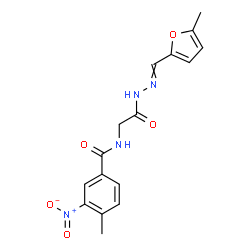 ChemSpider 2D Image | 4-Methyl-N-(2-{2-[(5-methyl-2-furyl)methylene]hydrazino}-2-oxoethyl)-3-nitrobenzamide | C16H16N4O5