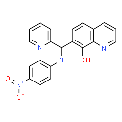 ChemSpider 2D Image | 7-{[(4-Nitrophenyl)amino](2-pyridinyl)methyl}-8-quinolinol | C21H16N4O3