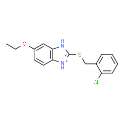 ChemSpider 2D Image | 2-[(2-Chlorobenzyl)sulfanyl]-6-ethoxy-1H-3,1-benzimidazol-3-ium | C16H16ClN2OS