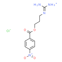ChemSpider 2D Image | (E)-Amino({3-[(4-nitrobenzoyl)oxy]propyl}imino)methanaminium chloride | C11H15ClN4O4