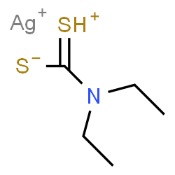 ChemSpider 2D Image | Methanethiolate, 1-(diethylamino)-1-sulfonio-, (E)-, silver(1+) salt (1:1) | C5H11AgNS2