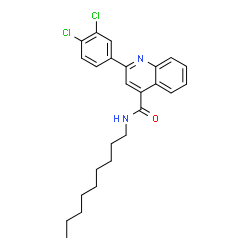 ChemSpider 2D Image | 2-(3,4-Dichlorophenyl)-N-nonyl-4-quinolinecarboxamide | C25H28Cl2N2O