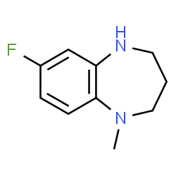 ChemSpider 2D Image | 7-Fluoro-1-methyl-2,3,4,5-tetrahydro-1H-1,5-benzodiazepine | C10H13FN2