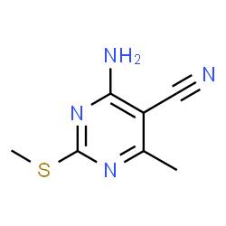 ChemSpider 2D Image | 4-Amino-6-methyl-2-(methylthio)pyrimidine-5-carbonitrile | C7H8N4S