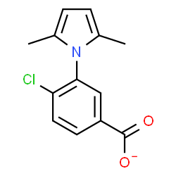 ChemSpider 2D Image | 4-Chloro-3-(2,5-dimethyl-1H-pyrrol-1-yl)benzoate | C13H11ClNO2