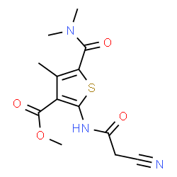 ChemSpider 2D Image | methyl 2-(2-cyanoacetamido)-5-(dimethylcarbamoyl)-4-methylthiophene-3-carboxylate | C13H15N3O4S