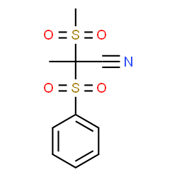 ChemSpider 2D Image | 2-(Methylsulfonyl)-2-(phenylsulfonyl)propanenitrile | C10H11NO4S2