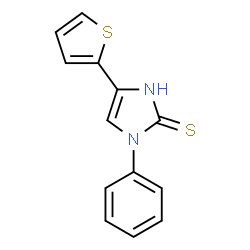 ChemSpider 2D Image | 1-phenyl-4-thien-2-yl-1H-imidazole-2-thiol | C13H10N2S2