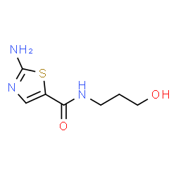 ChemSpider 2D Image | 2-Amino-N-(3-hydroxypropyl)thiazole-5-carboxamide | C7H11N3O2S