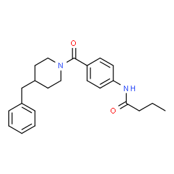 ChemSpider 2D Image | N-{4-[(4-Benzyl-1-piperidinyl)carbonyl]phenyl}butanamide | C23H28N2O2