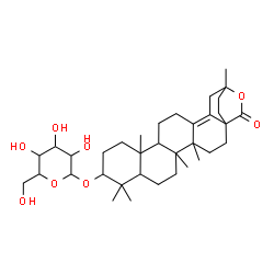 ChemSpider 2D Image | 4,5,9,9,13,20-Hexamethyl-22-oxo-21-oxahexacyclo[18.2.2.0~1,18~.0~4,17~.0~5,14~.0~8,13~]tetracos-17-en-10-yl hexopyranoside | C35H54O8