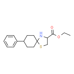 ChemSpider 2D Image | Ethyl 8-phenyl-1-thia-4-azaspiro[4.5]decane-3-carboxylate | C17H23NO2S
