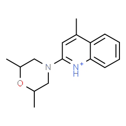 ChemSpider 2D Image | 2-(2,6-Dimethyl-4-morpholinyl)-4-methylquinolinium | C16H21N2O