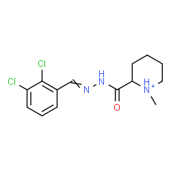 ChemSpider 2D Image | 2-{[2-(2,3-Dichlorobenzylidene)hydrazino]carbonyl}-1-methylpiperidinium | C14H18Cl2N3O