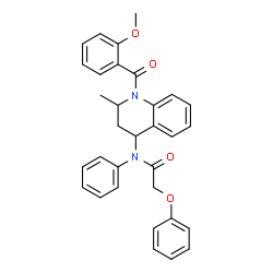 ChemSpider 2D Image | N-[1-(2-Methoxybenzoyl)-2-methyl-1,2,3,4-tetrahydro-4-quinolinyl]-2-phenoxy-N-phenylacetamide | C32H30N2O4