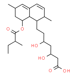 ChemSpider 2D Image | 7-{2,6-Dimethyl-8-[(2-methylbutanoyl)oxy]-1,2,6,7,8,8a-hexahydro-1-naphthalenyl}-3,5-dihydroxyheptanoic acid | C24H38O6