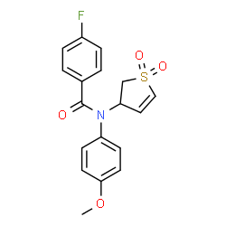ChemSpider 2D Image | N-(1,1-Dioxido-2,3-dihydro-3-thiophenyl)-4-fluoro-N-(4-methoxyphenyl)benzamide | C18H16FNO4S