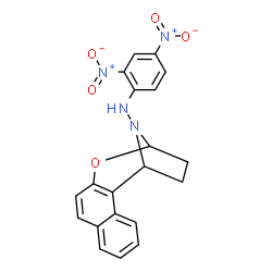 ChemSpider 2D Image | N-(2,4-Dinitrophenyl)-12-oxa-16-azatetracyclo[11.2.1.0~2,11~.0~3,8~]hexadeca-2(11),3,5,7,9-pentaen-16-amine | C20H16N4O5