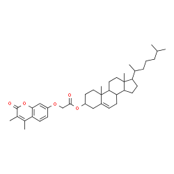 ChemSpider 2D Image | Cholest-5-en-3-yl [(3,4-dimethyl-2-oxo-2H-chromen-7-yl)oxy]acetate | C40H56O5