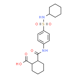 ChemSpider 2D Image | 2-{[4-(Cyclohexylsulfamoyl)phenyl]carbamoyl}cyclohexanecarboxylic acid | C20H28N2O5S