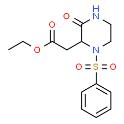 ChemSpider 2D Image | Ethyl [3-oxo-1-(phenylsulfonyl)-2-piperazinyl]acetate | C14H18N2O5S