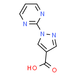 ChemSpider 2D Image | 1-(2-Pyrimidinyl)-1H-pyrazole-4-carboxylic acid | C8H6N4O2