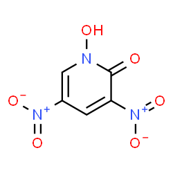 ChemSpider 2D Image | 1-Hydroxy-3,5-dinitro-2(1H)-pyridinone | C5H3N3O6