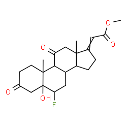 ChemSpider 2D Image | Methyl 6-fluoro-5-hydroxy-3,11-dioxopregn-17-en-21-oate | C22H29FO5