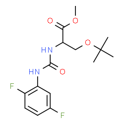 ChemSpider 2D Image | Methyl N-[(2,5-difluorophenyl)carbamoyl]-O-(2-methyl-2-propanyl)serinate | C15H20F2N2O4