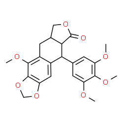 ChemSpider 2D Image | 10-Methoxy-5-(3,4,5-trimethoxyphenyl)-5,8,8a,9-tetrahydrofuro[3',4':6,7]naphtho[2,3-d][1,3]dioxol-6(5aH)-one | C23H24O8