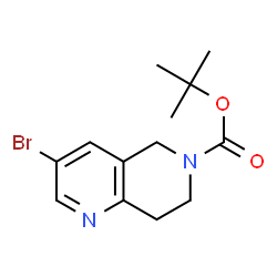 ChemSpider 2D Image | tert-butyl 3-bromo-5,6,7,8-tetrahydro-1,6-naphthyridine-6-carboxylate | C13H17BrN2O2