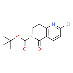 ChemSpider 2D Image | tert-butyl 2-chloro-5-oxo-7,8-dihydro-1,6-naphthyridine-6(5H)-carboxylate | C13H15ClN2O3