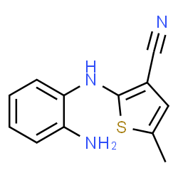 ChemSpider 2D Image | 2-[(2-Aminophenyl)amino]-5-methyl-3-thiophenecarbonitrile | C12H11N3S