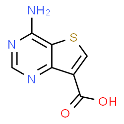 ChemSpider 2D Image | 4-Aminothieno[3,2-d]pyrimidine-7-carboxylic acid | C7H5N3O2S