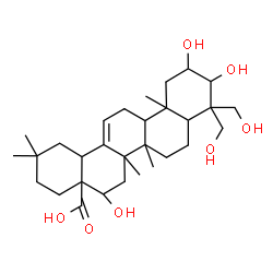 ChemSpider 2D Image | 2,3,16,23,24-Pentahydroxyolean-12-en-28-oic acid | C30H48O7