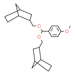 ChemSpider 2D Image | 2,2'-{[(4-Methoxyphenyl)methylene]bis(oxymethylene)}bis(bicyclo[2.2.1]heptane) | C24H34O3
