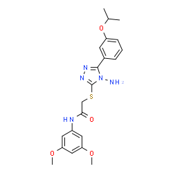 ChemSpider 2D Image | 2-{[4-Amino-5-(3-isopropoxyphenyl)-4H-1,2,4-triazol-3-yl]sulfanyl}-N-(3,5-dimethoxyphenyl)acetamide | C21H25N5O4S