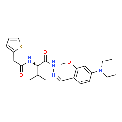 ChemSpider 2D Image | N-(1-{(2Z)-2-[4-(Diethylamino)-2-methoxybenzylidene]hydrazino}-3-methyl-1-oxo-2-butanyl)-2-(2-thienyl)acetamide | C23H32N4O3S