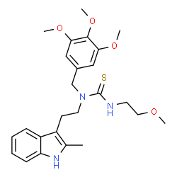 ChemSpider 2D Image | 3-(2-Methoxyethyl)-1-[2-(2-methyl-1H-indol-3-yl)ethyl]-1-(3,4,5-trimethoxybenzyl)thiourea | C25H33N3O4S