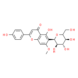 ChemSpider 2D Image | (1R,5xi)-1,5-Anhydro-1-[5-hydroxy-2-(4-hydroxyphenyl)-7-methoxy-4-oxo-4H-chromen-6-yl]-D-xylo-hexitol | C22H22O10
