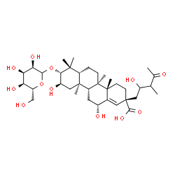 ChemSpider 2D Image | (2R,4aS,4bR,6aR,8R,9R,10aR,10bR,12R)-8-(D-Allopyranosyloxy)-9,12-dihydroxy-2-(2-hydroxy-3-methyl-4-oxopentyl)-4a,4b,7,7,10a-pentamethyl-2,3,4,4a,4b,5,6,6a,7,8,9,10,10a,10b,11,12-hexadecahydro-2-chryse
necarboxylic acid | C36H58O12