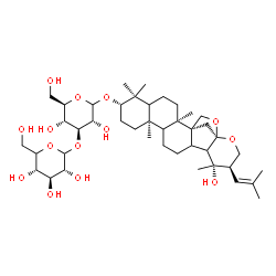 ChemSpider 2D Image | (1S,2R,7S,10R,16S,17R,20R)-16-Hydroxy-2,6,6,10,16-pentamethyl-17-(2-methyl-1-propen-1-yl)-19,21-dioxahexacyclo[18.2.1.0~1,14~.0~2,11~.0~5,10~.0~15,20~]tricos-7-yl 3-O-[(5xi)-D-xylo-hexopyranosyl]-D-gl
ucopyranoside | C42H68O14